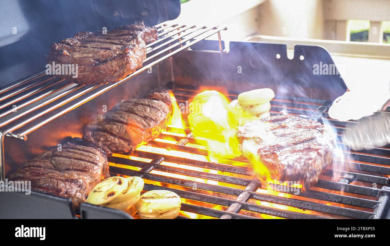 Two burner gas grill hi-res stock photography and images - Alamy