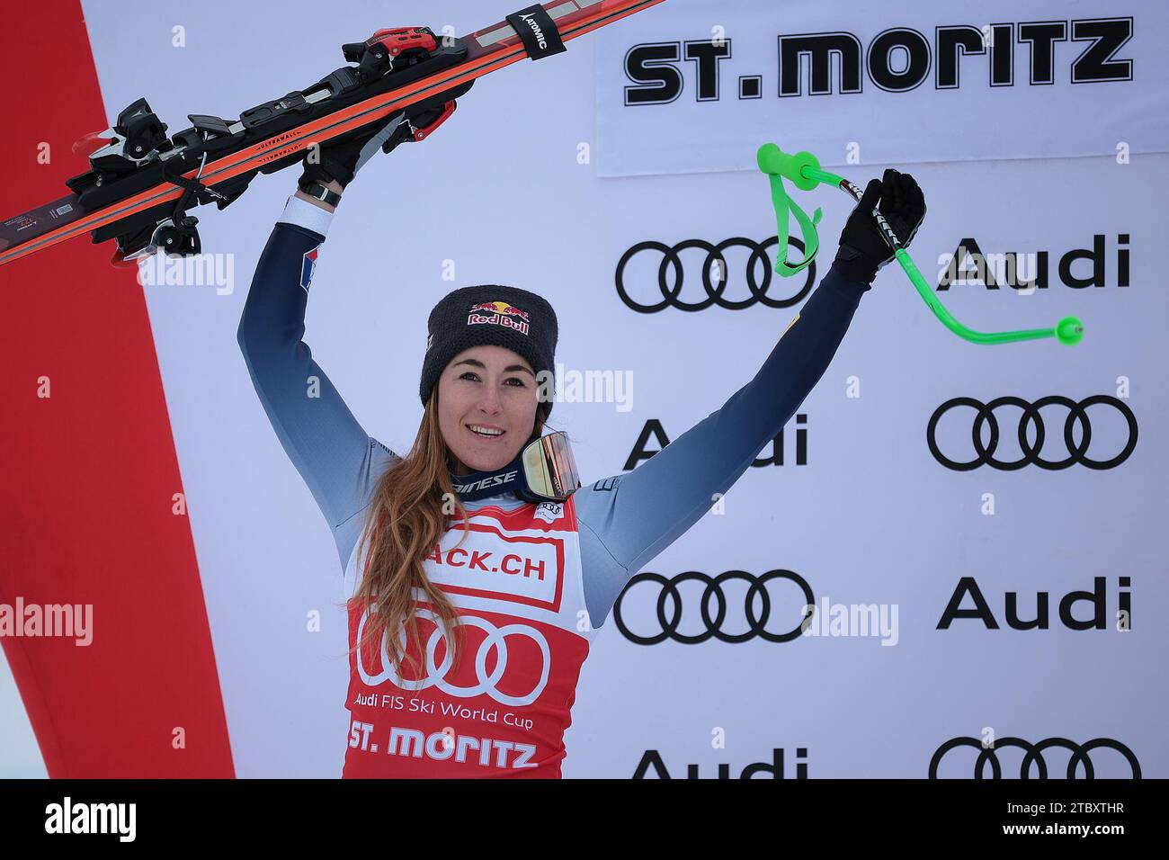 St.Moritz, Switzerland. 09th Dec, 2023. ALPINE SKIING - FIS WC 2023-2024 Women's World Cup DH Image shows: GOGGIA Sofia (ITA) - SECOND CLASSIFIED Credit: Independent Photo Agency/Alamy Live News Stock Photo