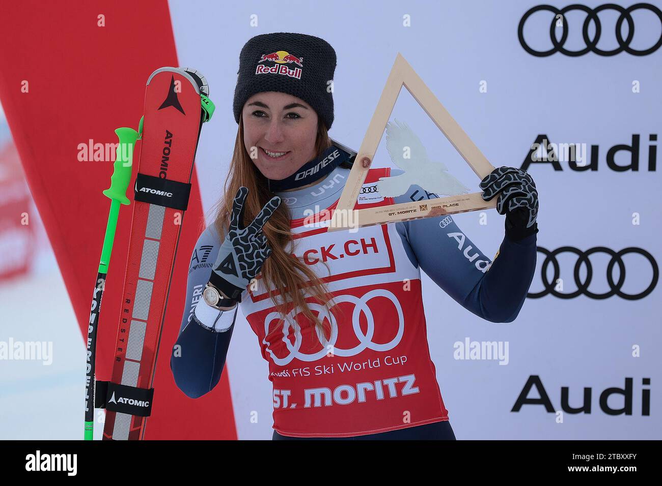 St.Moritz, Switzerland. 09th Dec, 2023. ALPINE SKIING - FIS WC 2023-2024 Women's World Cup DH Image shows: GOGGIA Sofia (ITA) - SECOND CLASSIFIED Credit: Independent Photo Agency/Alamy Live News Stock Photo