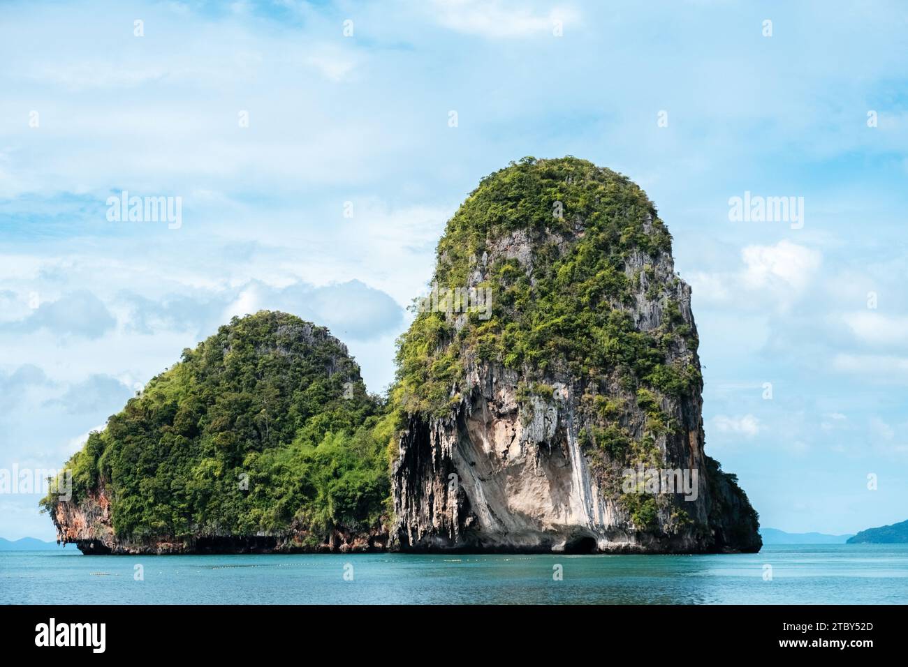 Beautiful View To The Beautiful "Ko Rang Nok" Rock Formation in Krabi Thailand. Stock Photo