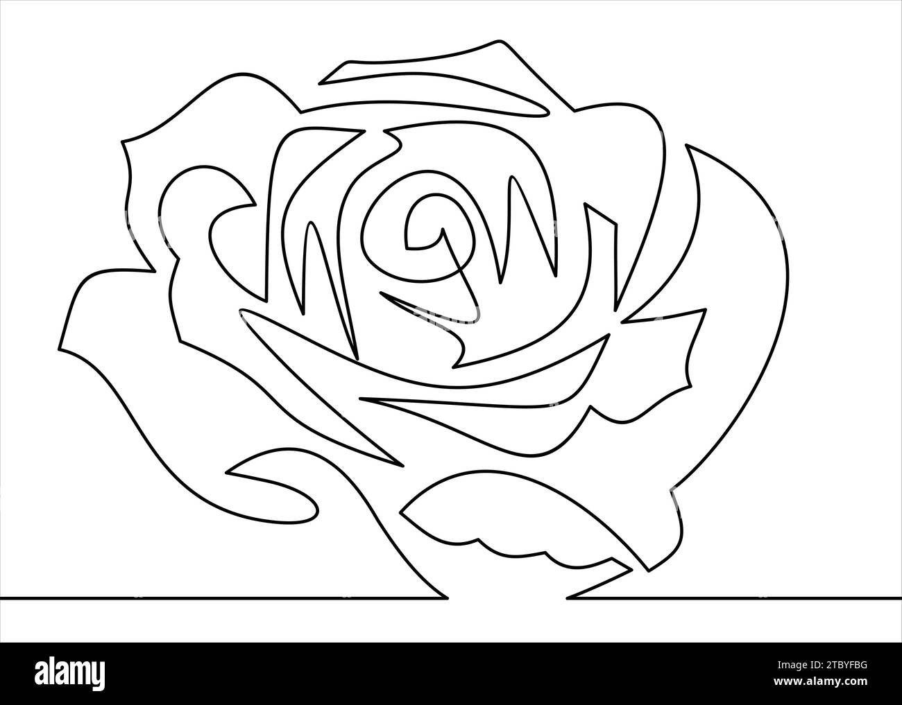 Rose one line art. Flower icon.symbol for website design Stock Vector