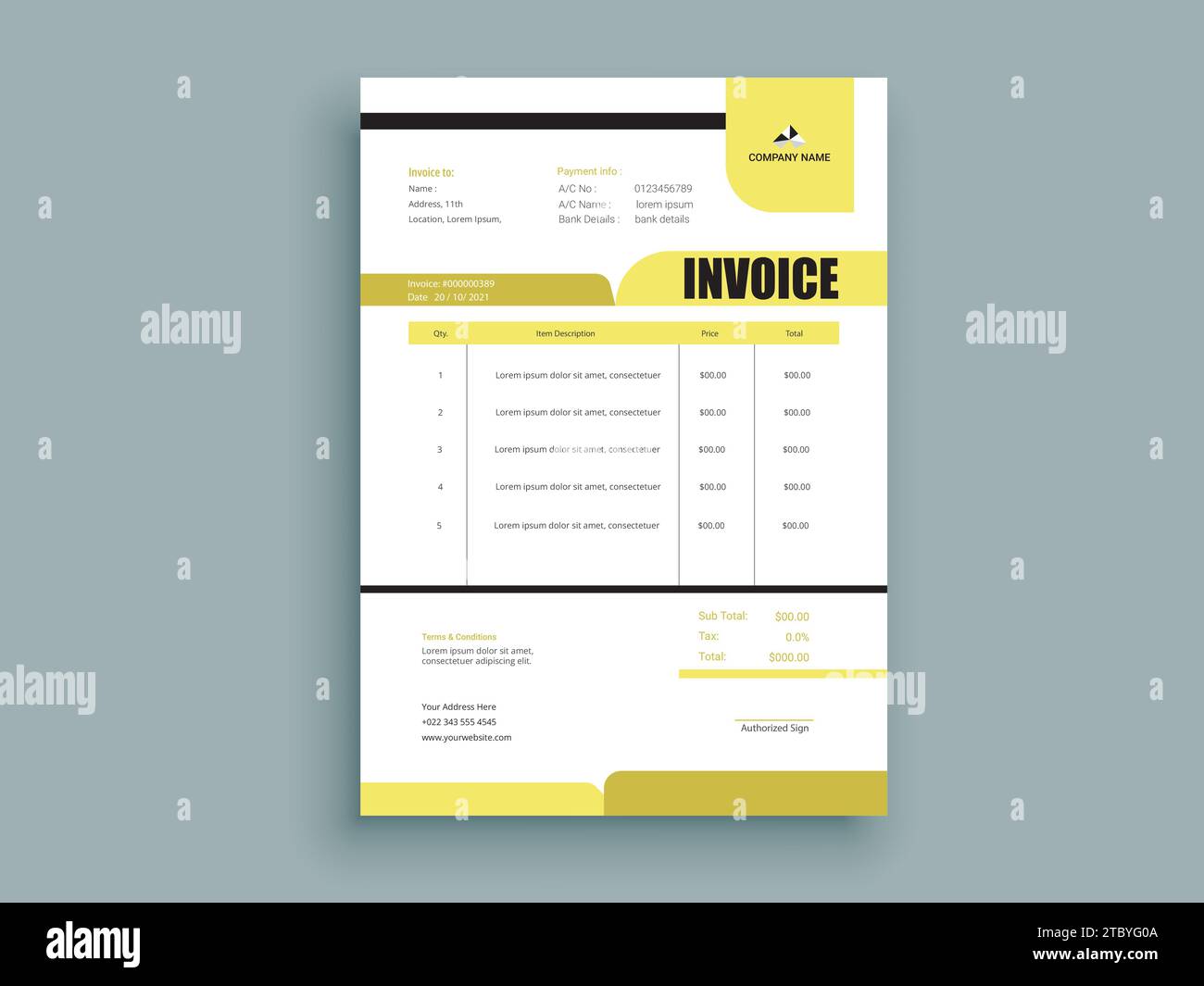 Professional invoice and letterhead design for corporate office. letterhead, invoice design illustration. Simple and creative modern corporate Design Stock Vector