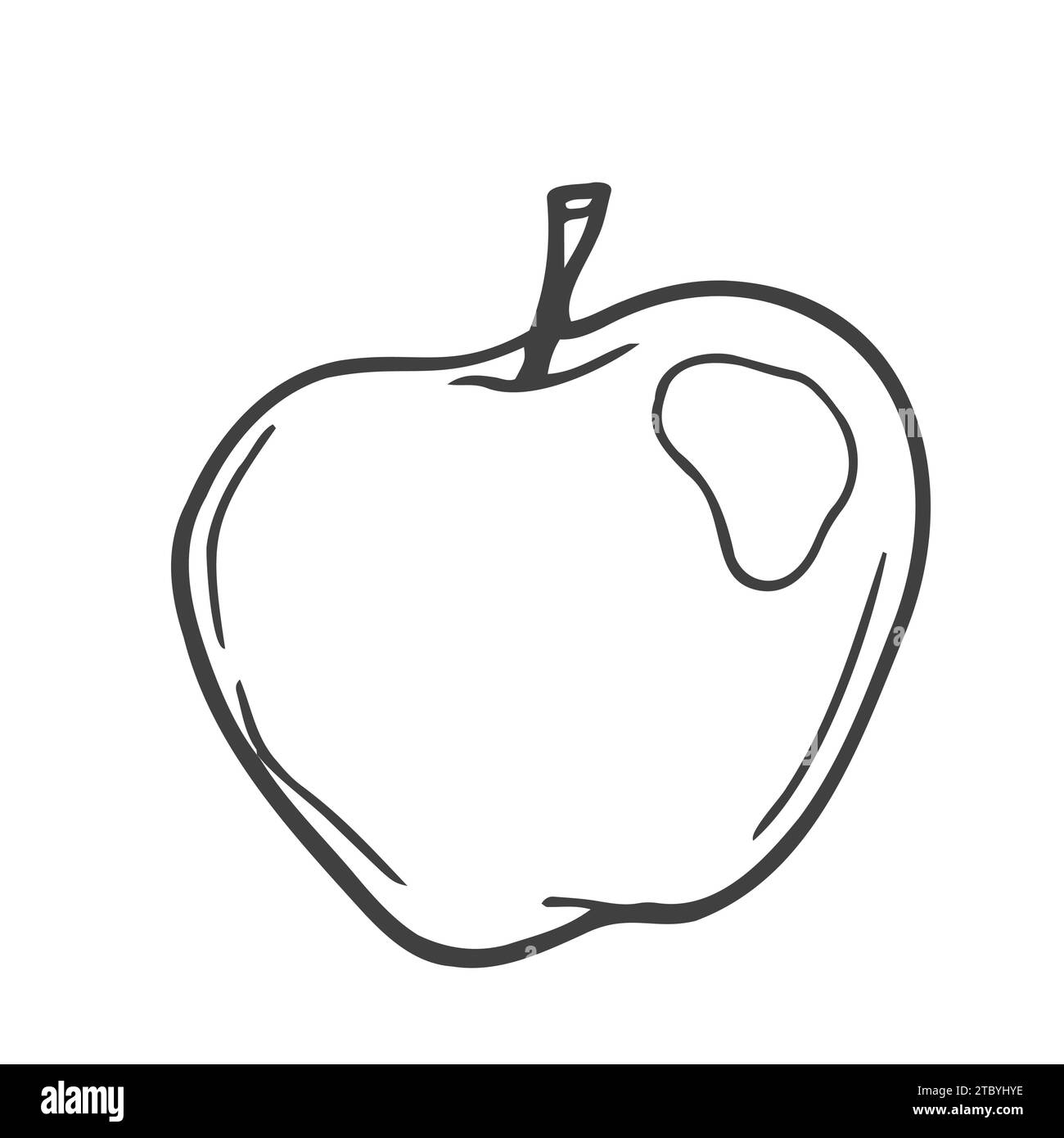 Apple fruit hand drawn outline doodle icon. Fresh healthy fruit apple