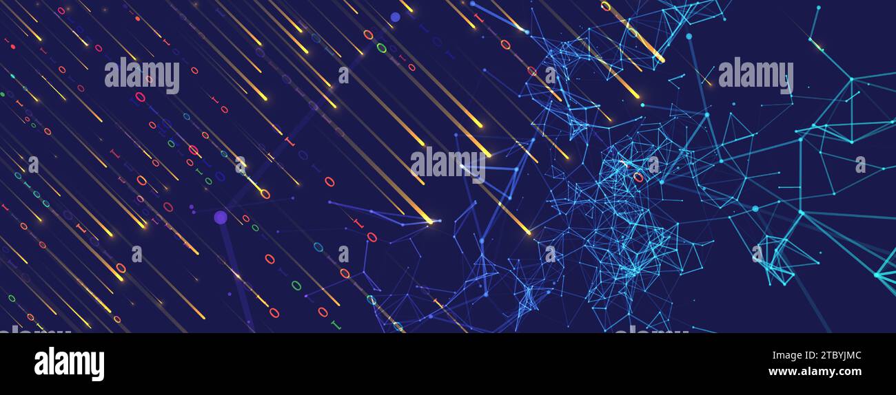 Technology background. Big data concept. Binary computer code. Hand ...