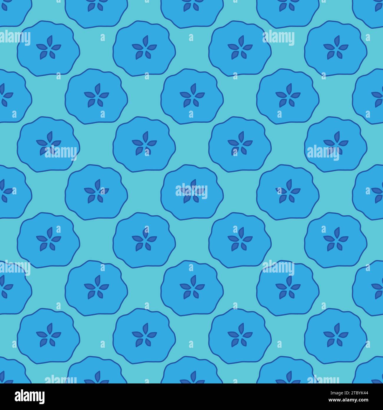 Jellyfish seamless pattern on the blue background Stock Vector