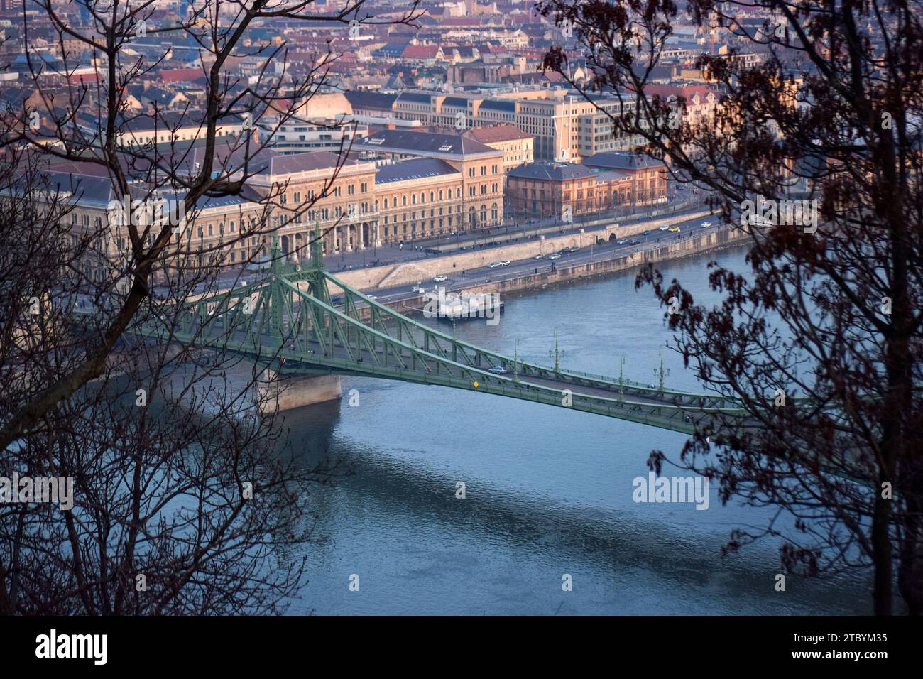 Liberty Bridge over the Danube seen from Buda side Stock Photo