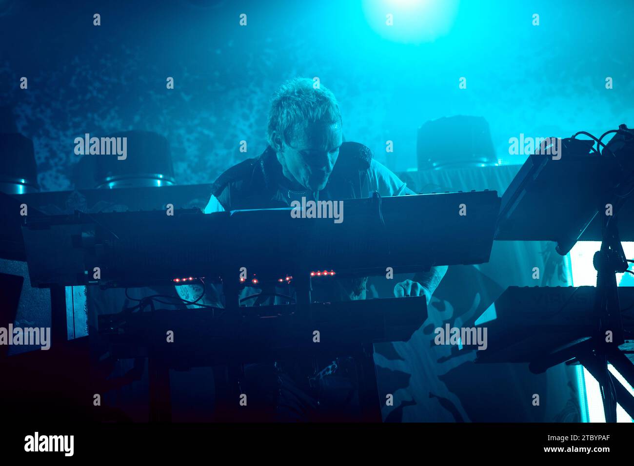 Copenhagen, Denmark. 02nd, December 2023. The English electronica group The Prodigy performs a live concert at Tap1 in Copenhagen. Here musician and composer Liam Howlett is seen live on stage. (Photo credit: Gonzales Photo - Nikolaj Bransholm). Stock Photo
