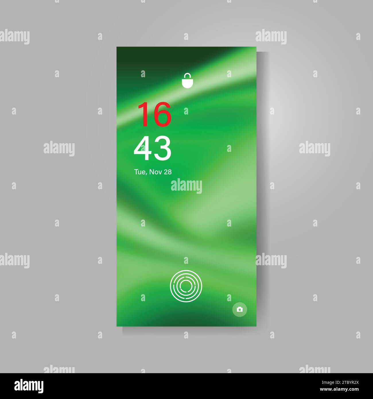 Smartphone screen with abstract wavy wallpaper concept Stock Vector