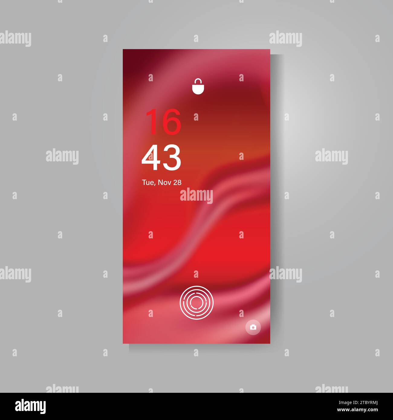 Smartphone screen with abstract wavy wallpaper creative Stock Vector