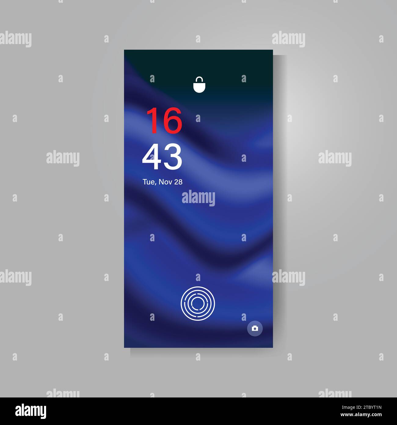 Smartphone screen with abstract wavy wallpaper vector Stock Vector ...