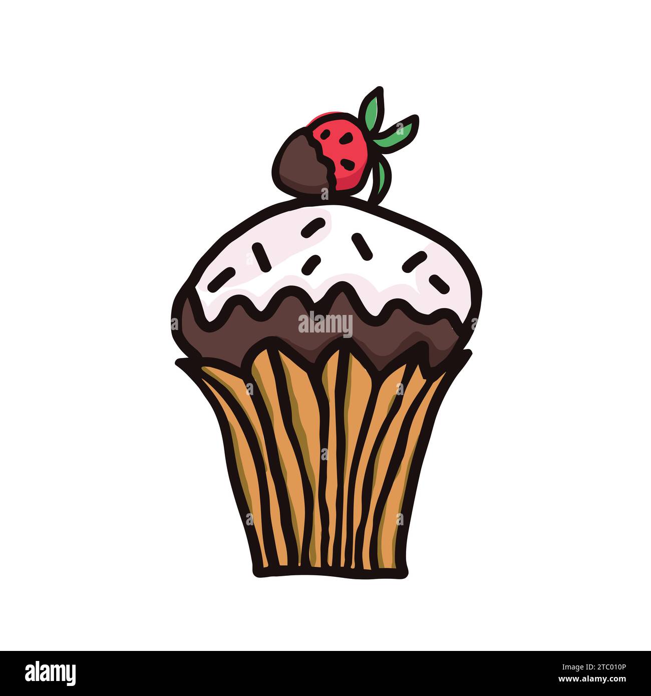 Sweet food vector sketchy illustrations of dessert. Macaroon, muffin