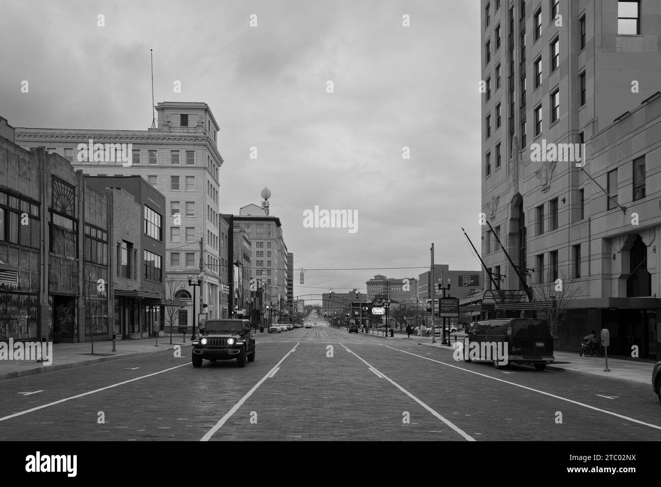 Saginaw Street, the main street in downtown Flint Michigan USA Stock Photo