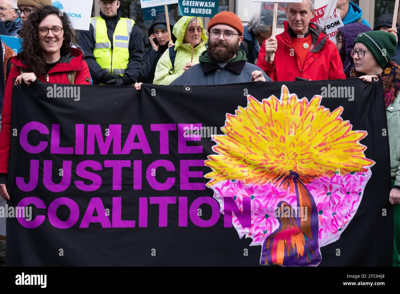 London, UK. 9 December, 2023. Climate activists from diverse groups ...