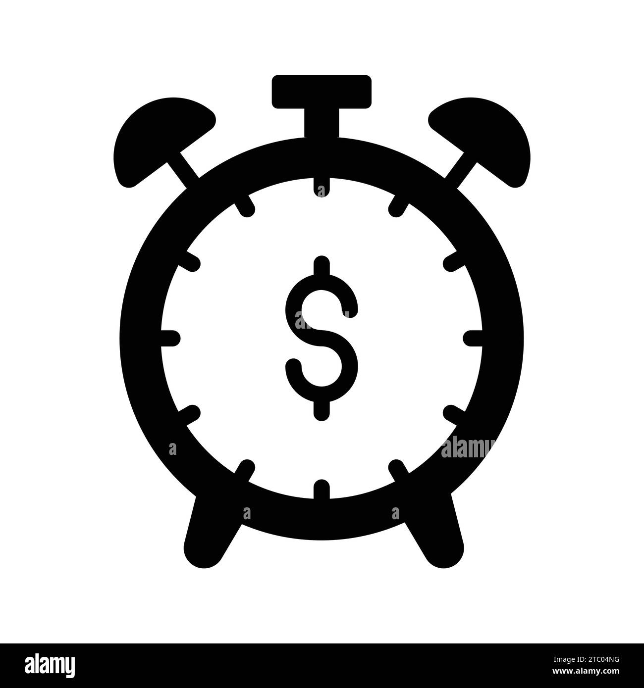 Dollar sign inside stopwatch showing concept vector of time is money