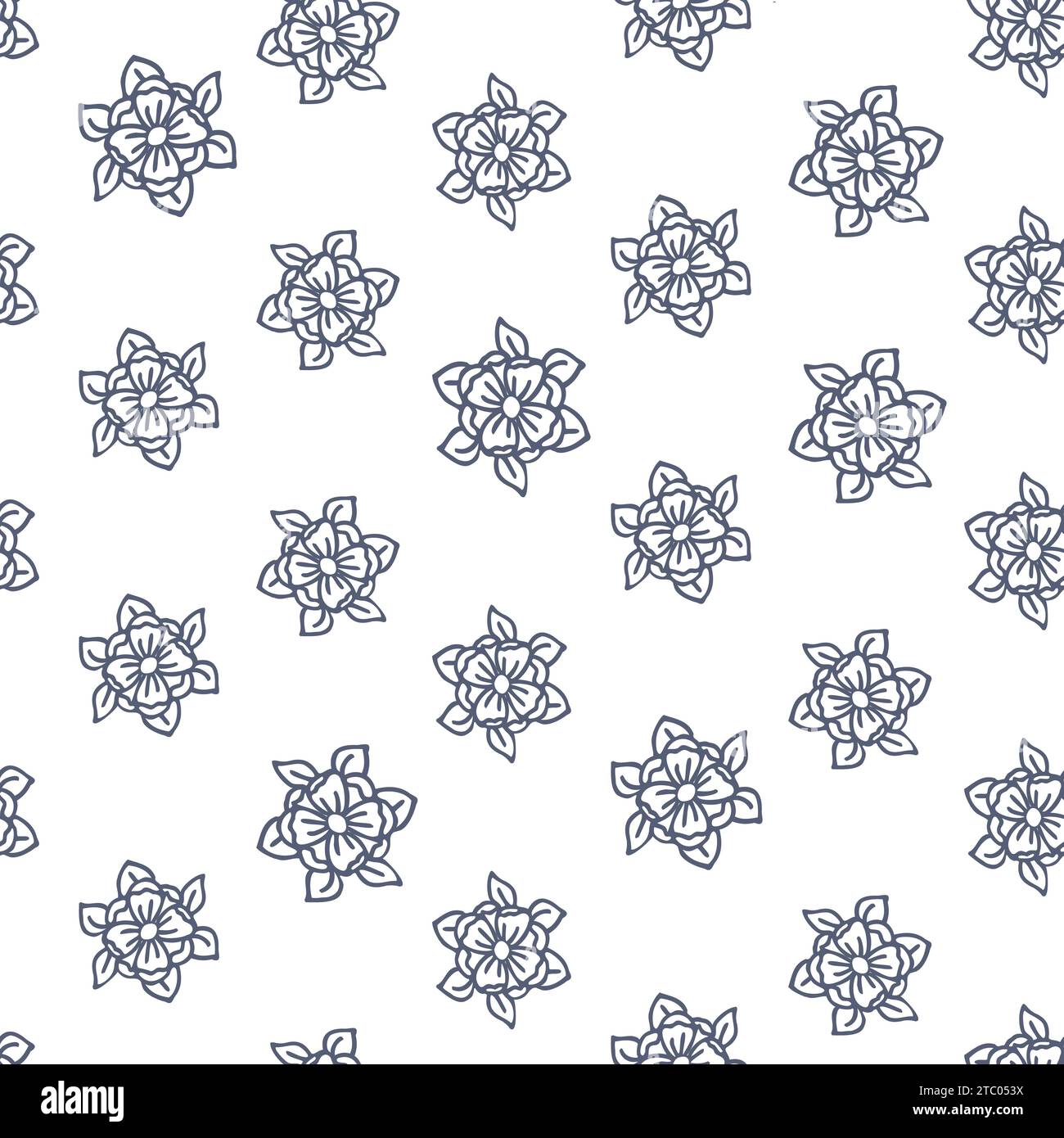 Abstract floral seamless pattern for fabric, textile. Vector background with doodle hand drawn elements Stock Vector