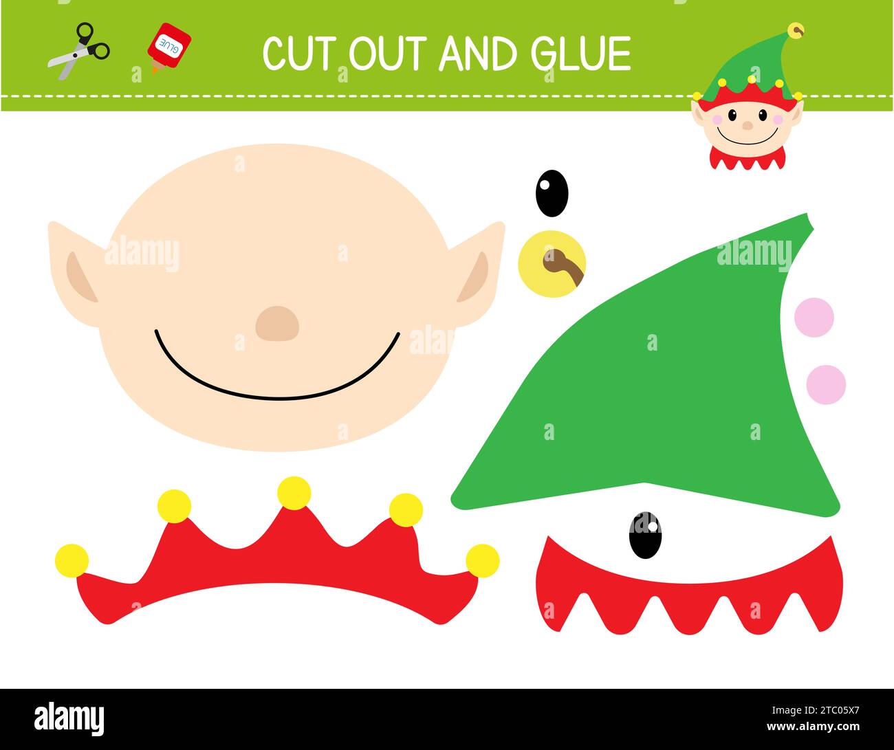 Premium Vector  Cut and glue cut parts of christmas sock and glue them  educational children game printable worksheet vector illustration