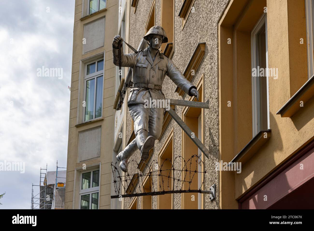 Berlin, Germany July 24, 2023 Sculpture Wall jumper (the