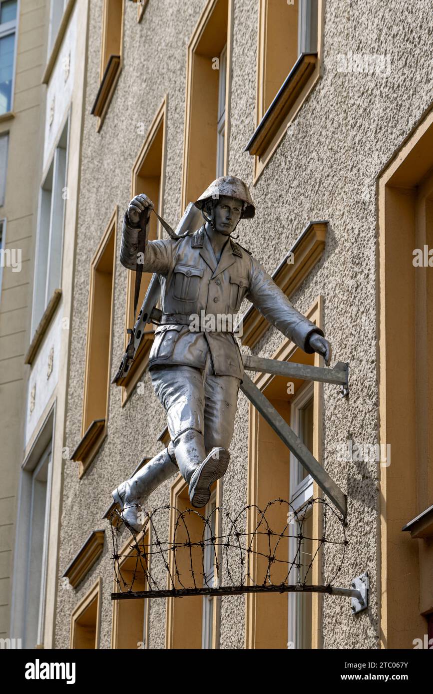 Berlin, Germany July 24, 2023 Sculpture Wall jumper (the
