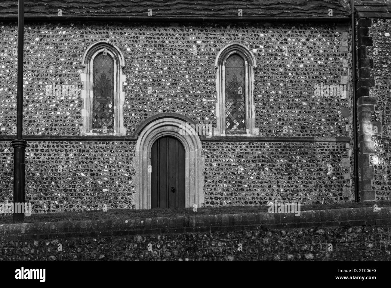 Side wall of Saint Anne's Church, Southover, Lewes, East Sussex Stock Photo