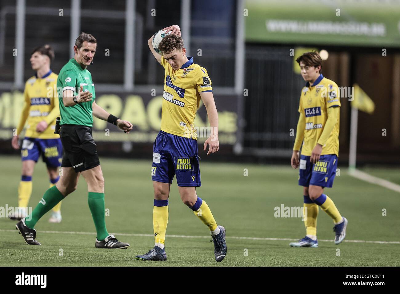 Sint Truiden, Belgium. 09th Dec, 2023. STVV's Mathias looks