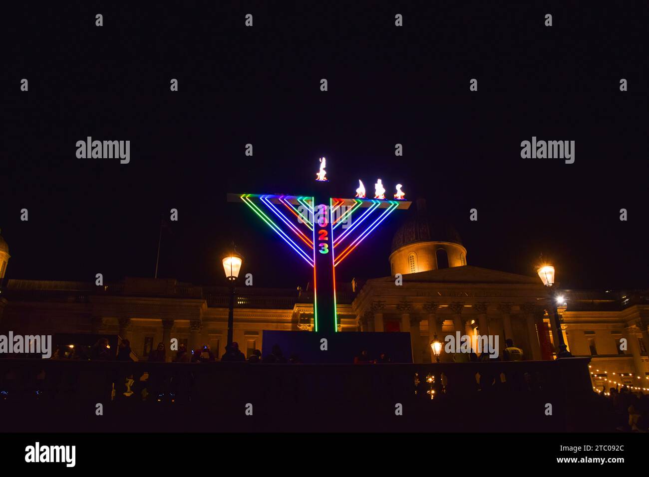 London, UK. 9th December 2023 The giant menorah, in celebration of the