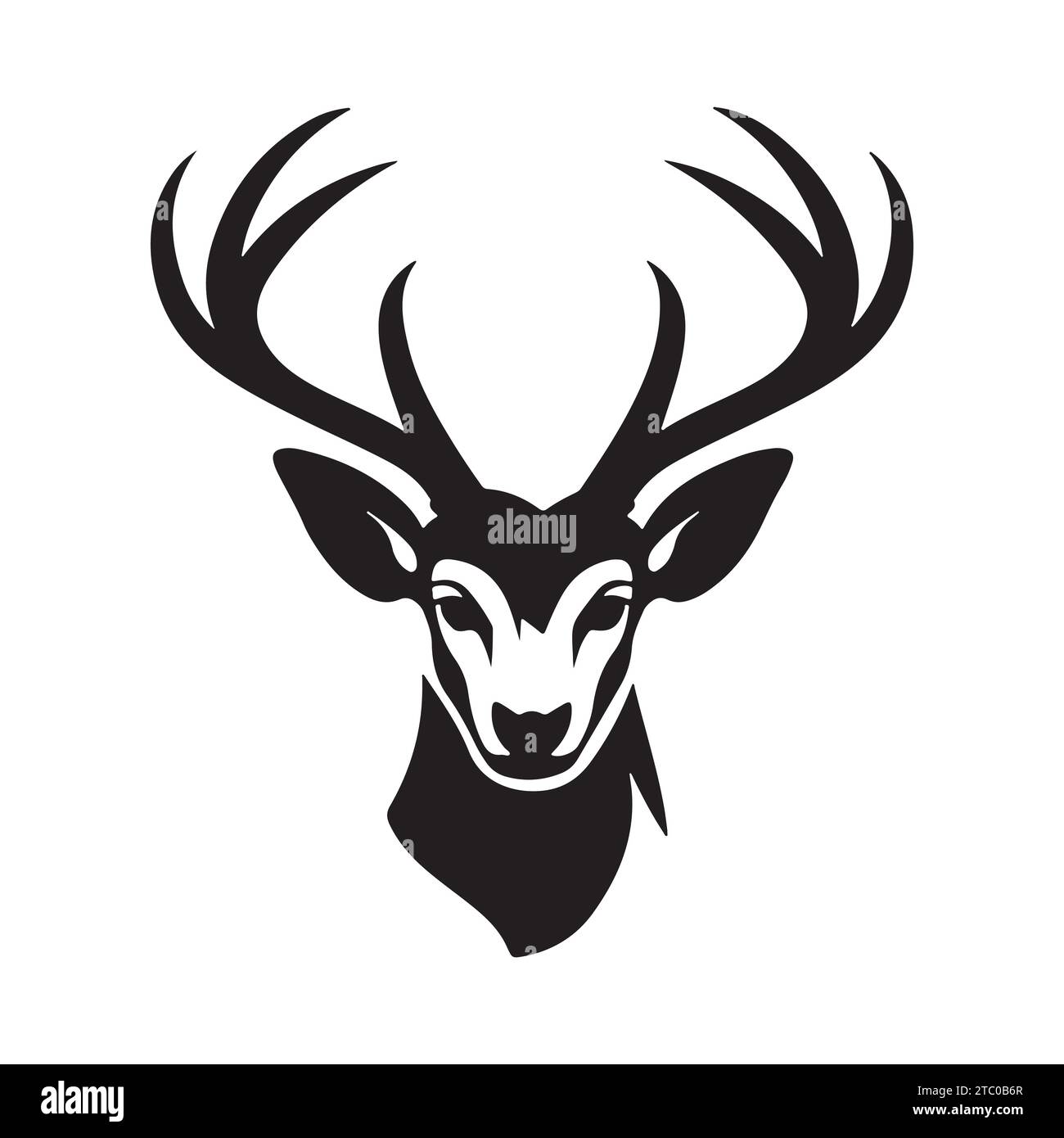 Deer Head Silhouette Hand Drawn Vector Illustration Elk Symbol Graphic Element Stock Vector 9751