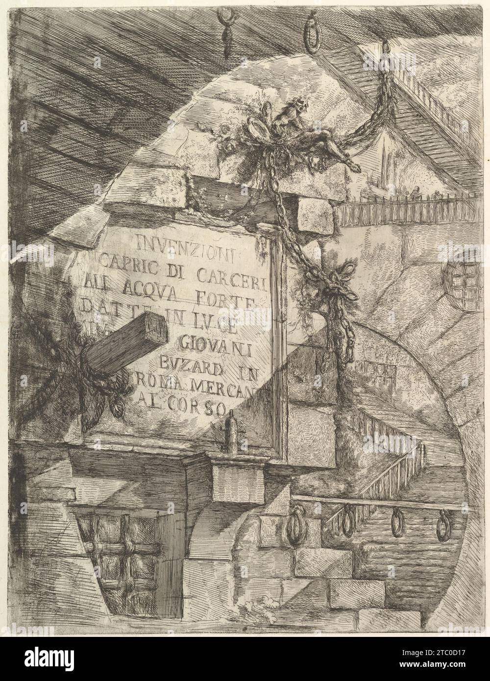 Title Page, from 'Carceri d'invenzione' (Imaginary Prisons) 1937 by Giovanni Battista Piranesi Stock Photo