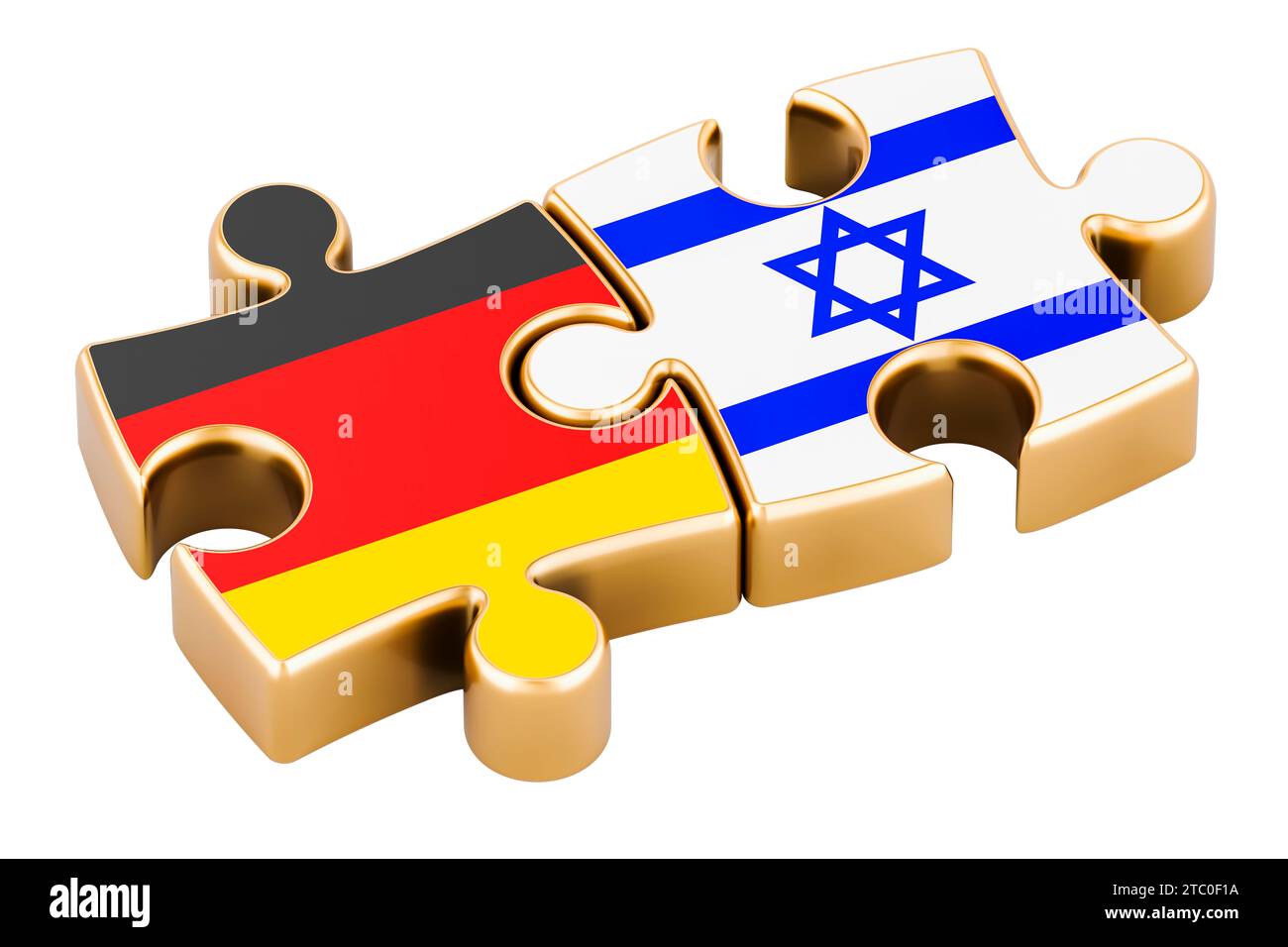 Israel and Germany puzzles from flags, relation concept. 3D rendering ...