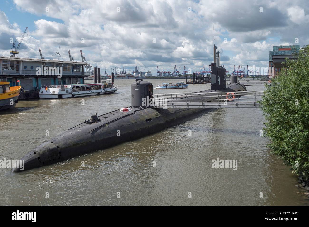 The U 434 Submarine In The U Boot Museum Hamburg On The Elbe River In The U 434 Submarine In The U Boot Museum Hamburg On The Elbe River In