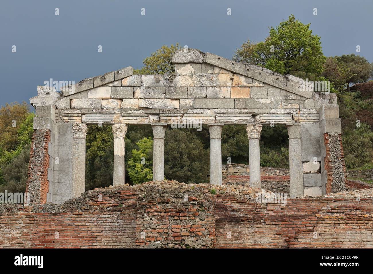 112 Rear view of the Buleterion or Monument of Agonothetes dating from the II century AD, former City Council. Apollonia-Albania. Stock Photo