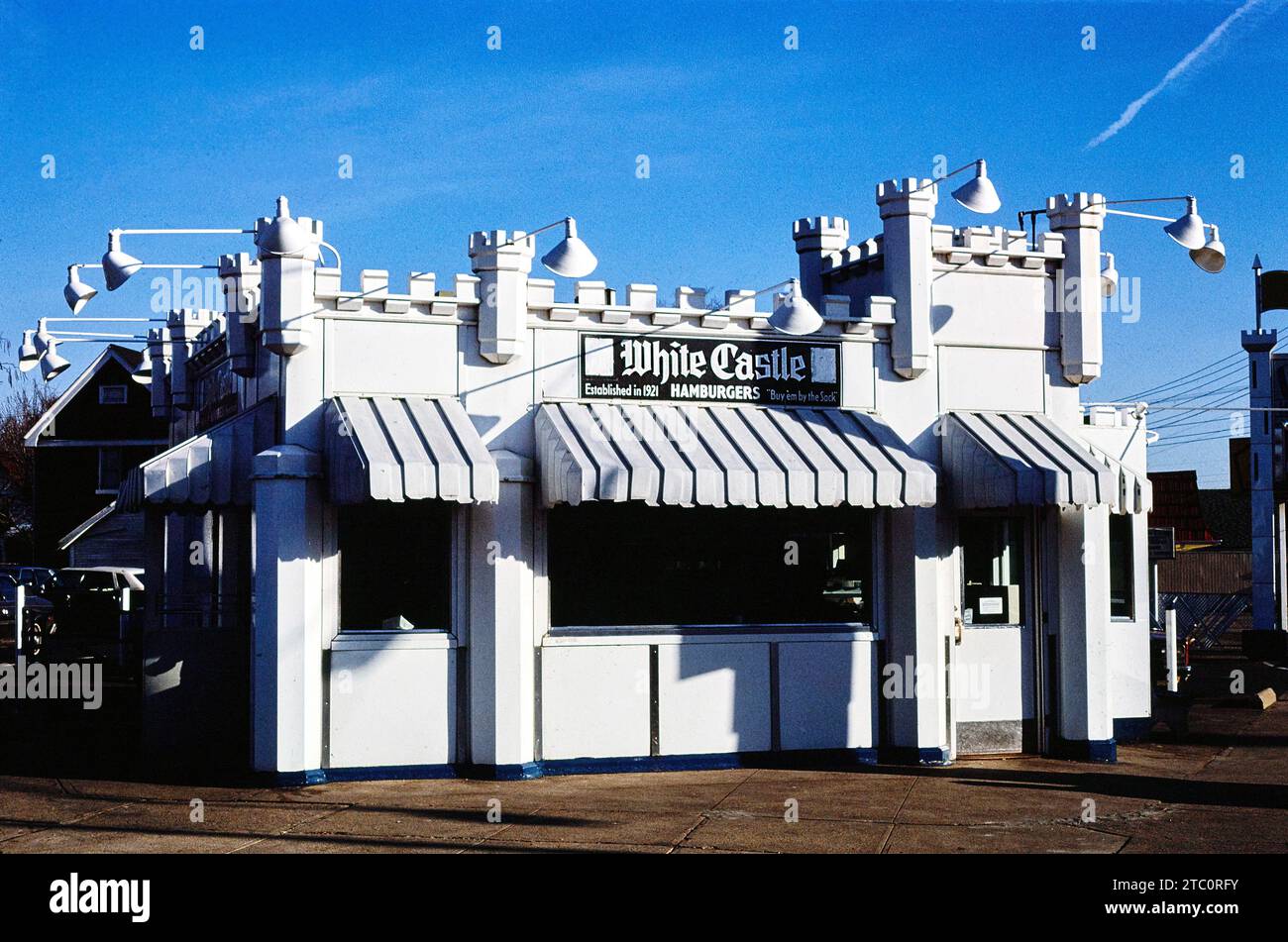 White Castle fast food restaurant, Reading Road, Cincinnati, Ohio, USA, John Margolies Roadside America Photograph Archive, 1980 Stock Photo