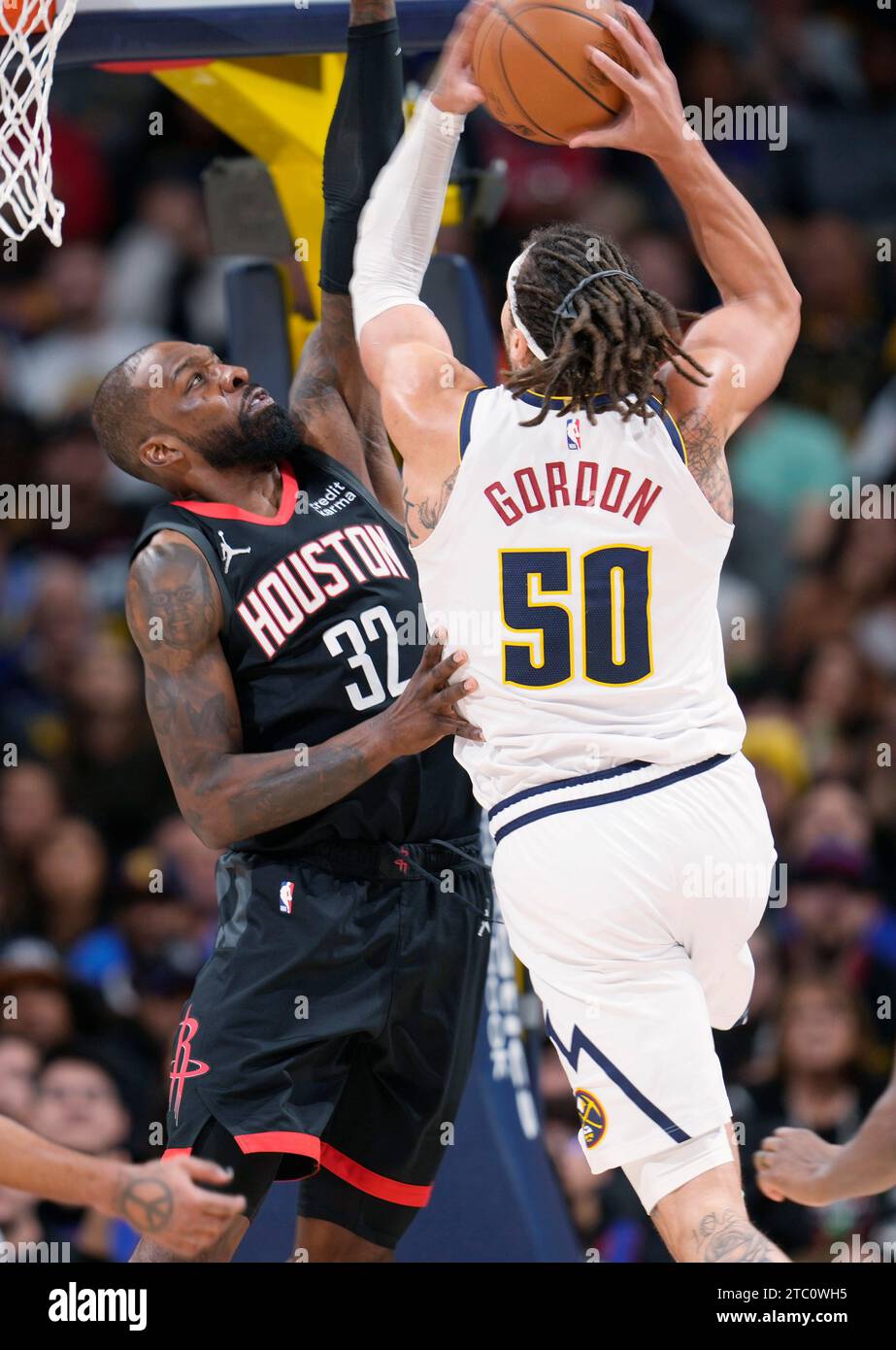 Houston Rockets forward Jeff Green (32) and Denver Nuggets forward ...