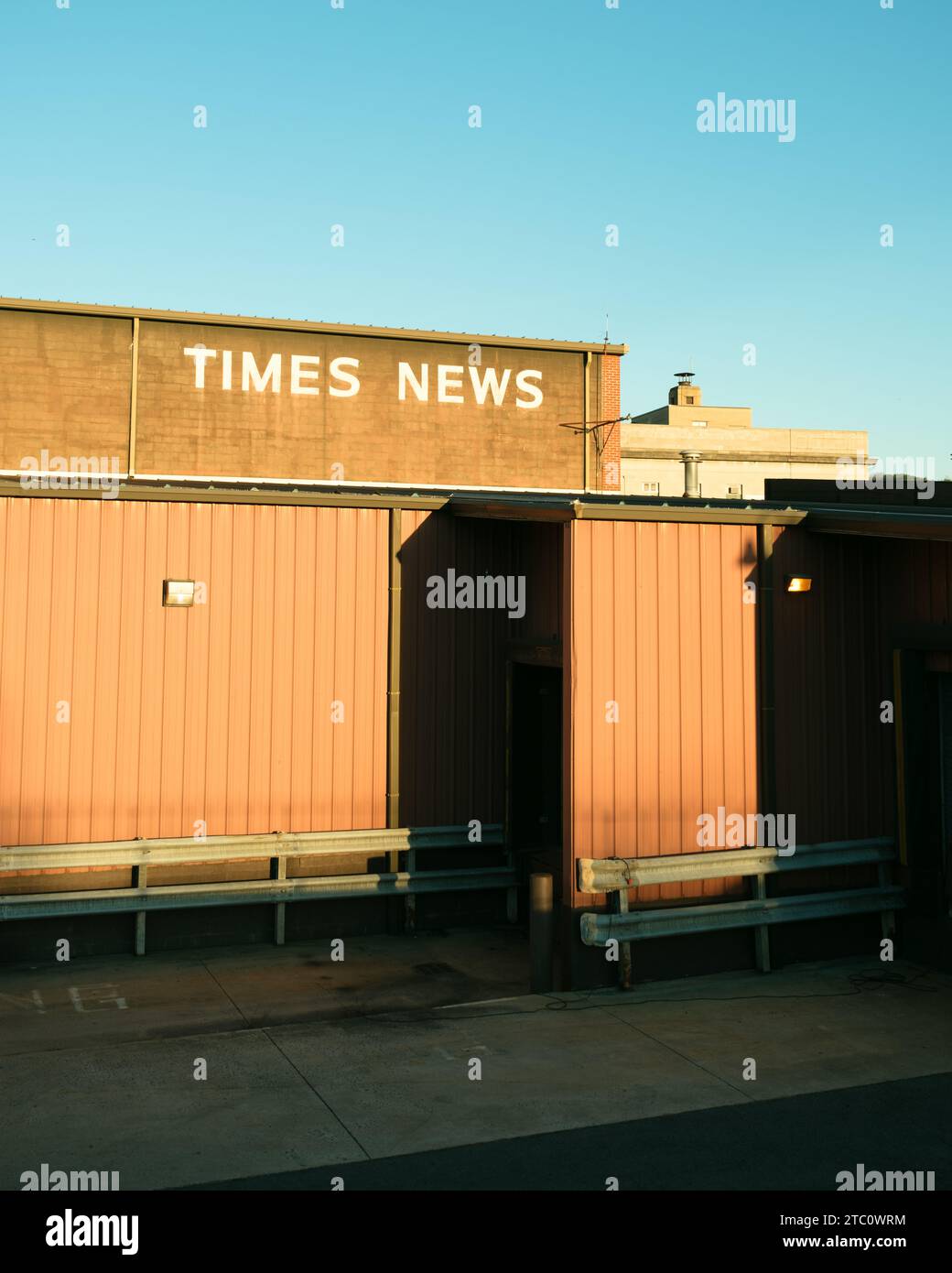 Times News sign, Cumberland, Maryland Stock Photo