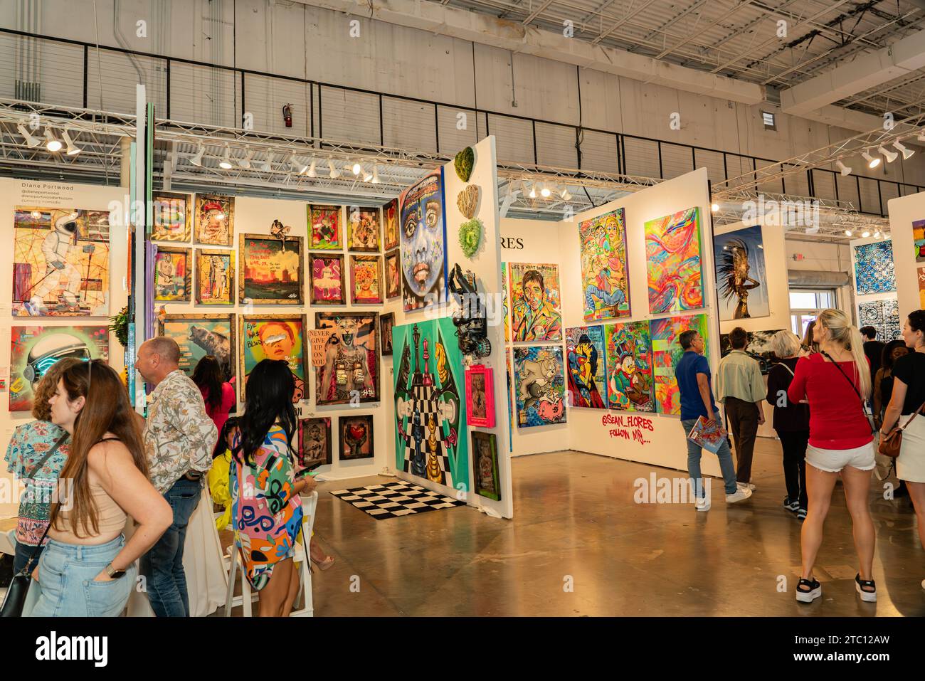 Wynwood, Miami, Florida , 2023: Wynwood Convention Center. Annual Art Basel week in Miami. North America's most comprehensive contemporary art fair Stock Photo