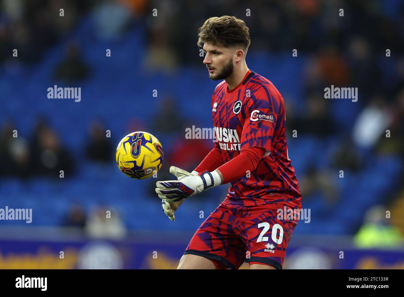 Cardiff, UK. 09th Dec, 2023. Matija Sarkic, the goalkeeper of Millwall looks on. EFL Skybet championship match, Cardiff city v Millwall at the Cardiff City Stadium in Cardiff, Wales on Saturday 9th December 2023. this image may only be used for Editorial purposes. Editorial use only, pic by Andrew Orchard/Andrew Orchard sports photography/Alamy Live news Credit: Andrew Orchard sports photography/Alamy Live News Stock Photo