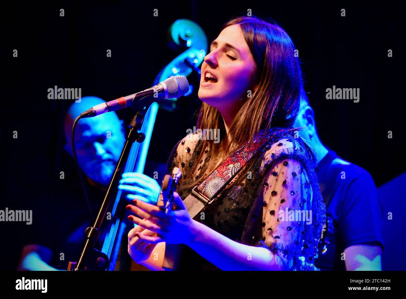 Stockton-on-Tees, UK. 09 Dec 2023. Teesside’s Amelia Coburn (BBC Folk Awards Finalist, UKE Magazine Breakthrough Artist winner and English Folk Expo mentee) brought her full band show to ARC, Stockton-on-Tees tonight. She delighted the audience with an incredible performance - ahead of her debut solo album release in the new year. Credit: James Hind/Alamy Live News Stock Photo