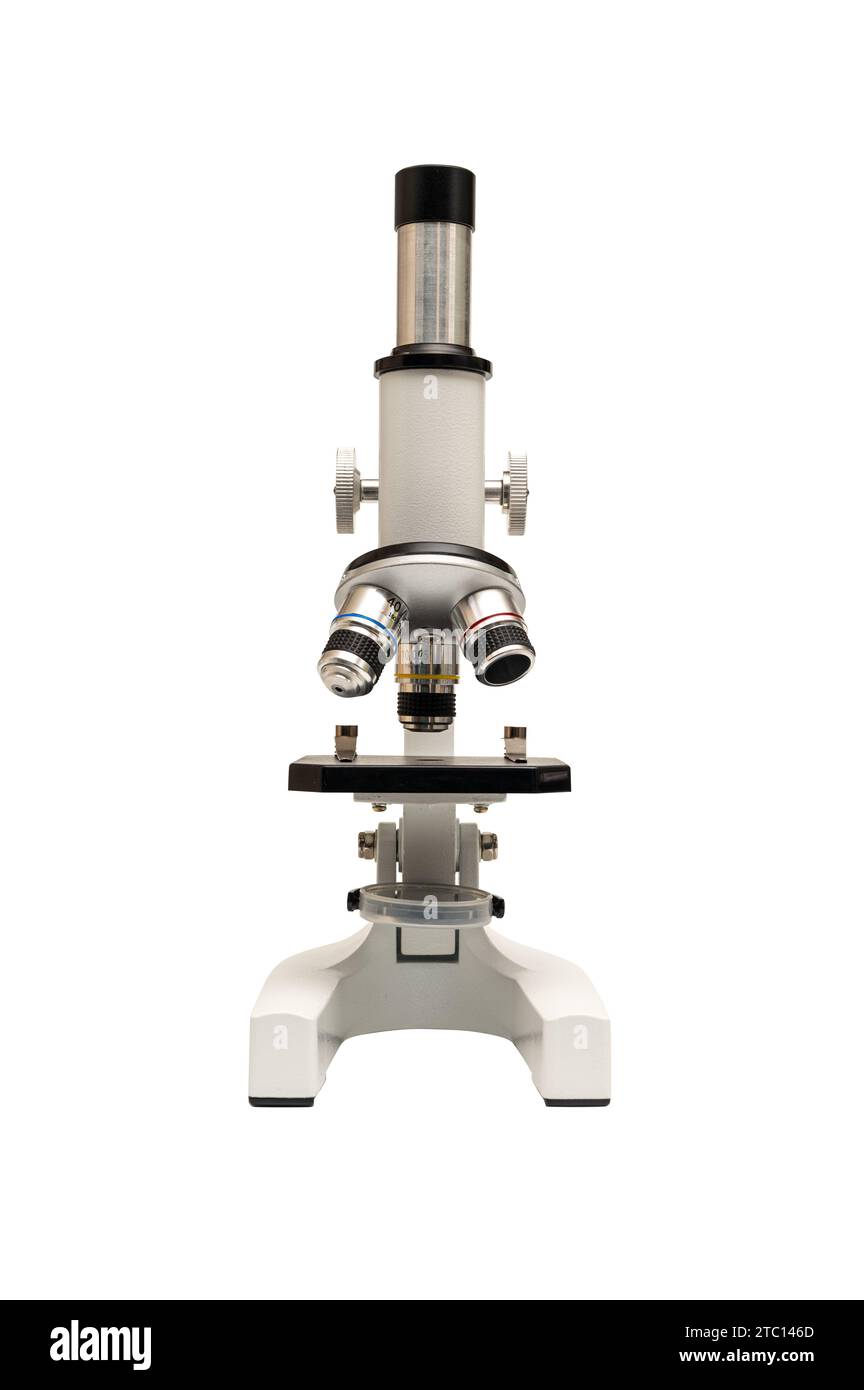 Microscope isolated on white Stock Photo