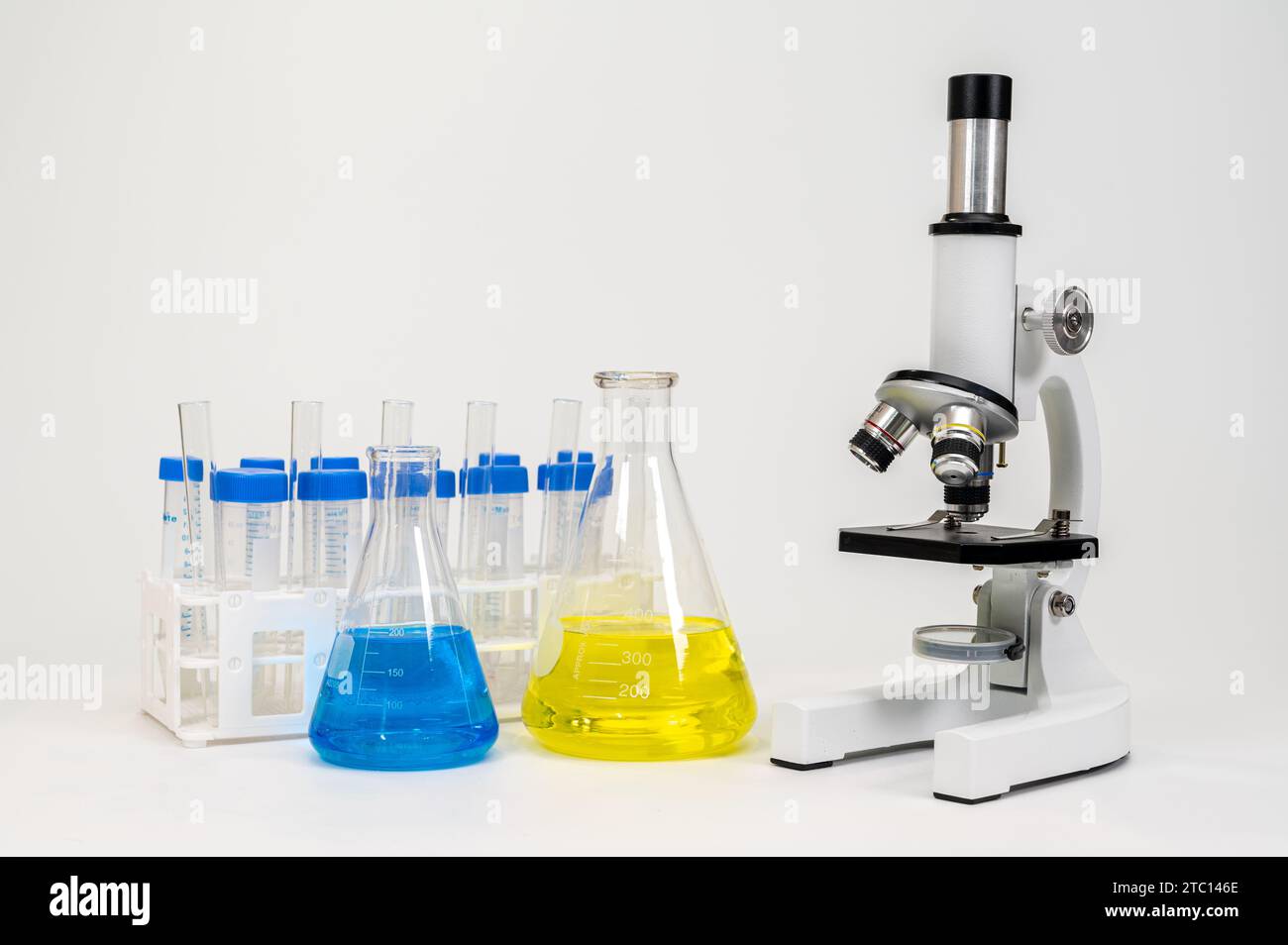 Microscope isolated on white Stock Photo