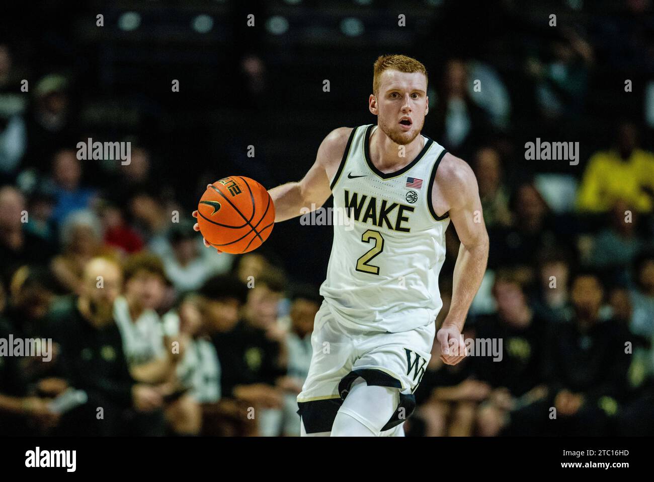 December 9, 2023 Wake Forest Demon Deacons guard Cameron Hildreth (2) during the first half