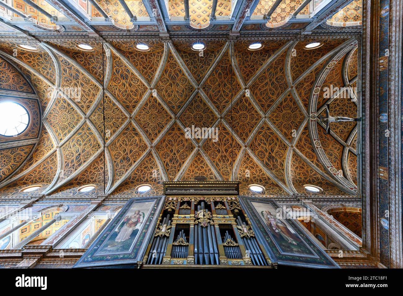 Milan, Italy - Aug 4, 2022: An interior view of the nuns' hall, at the church of San Maurizio at the Maggiore Monastery. In Italian Salone delle Monac Stock Photo