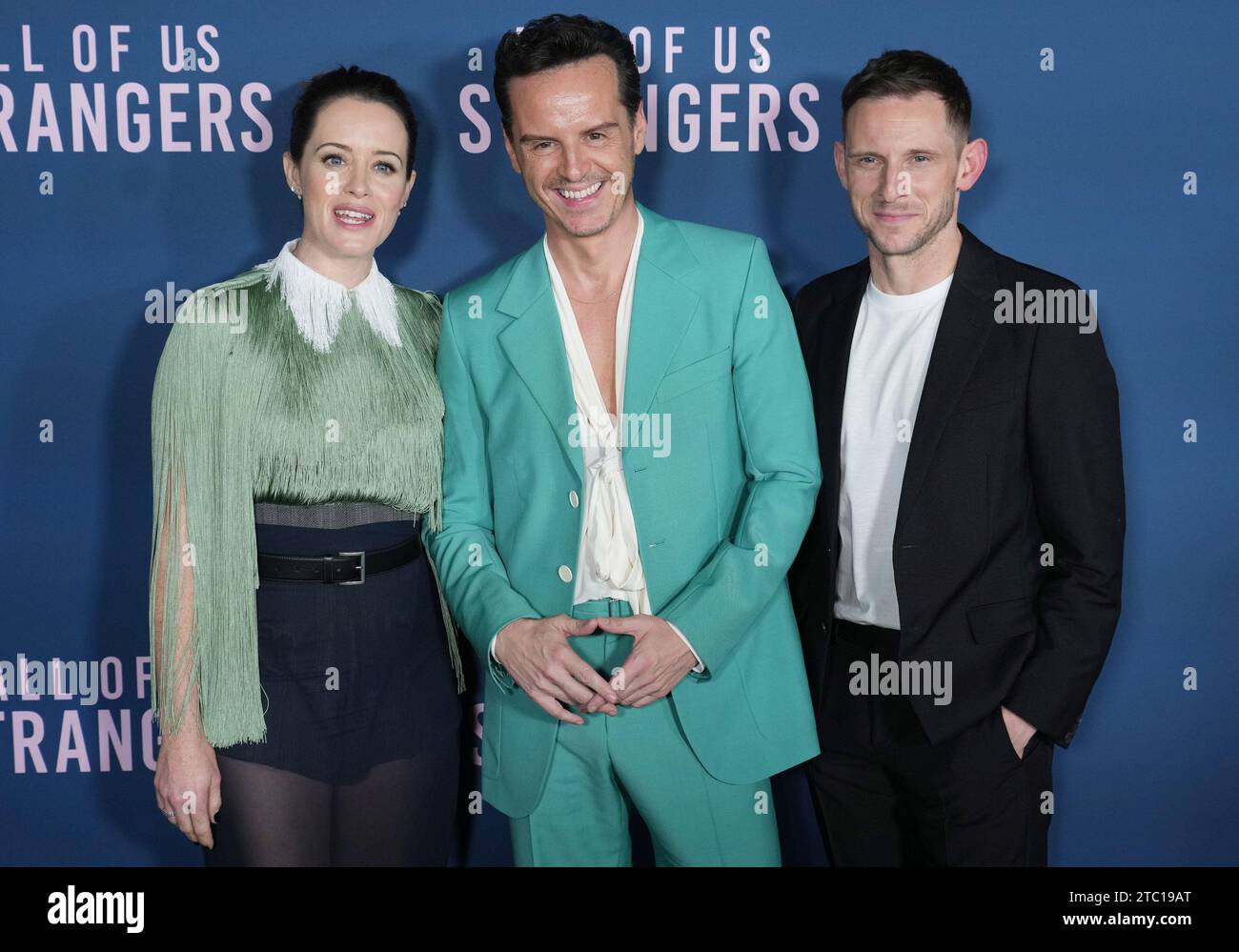 Los Angeles, USA. 09th Dec, 2023. (LR) Claire Foy, Andrew Scott and