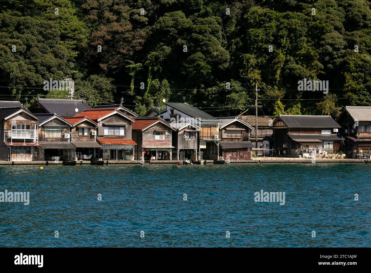 Funaya Beautiful fishing village of Ine in the north of Kyoto. Funaya or boat ...
