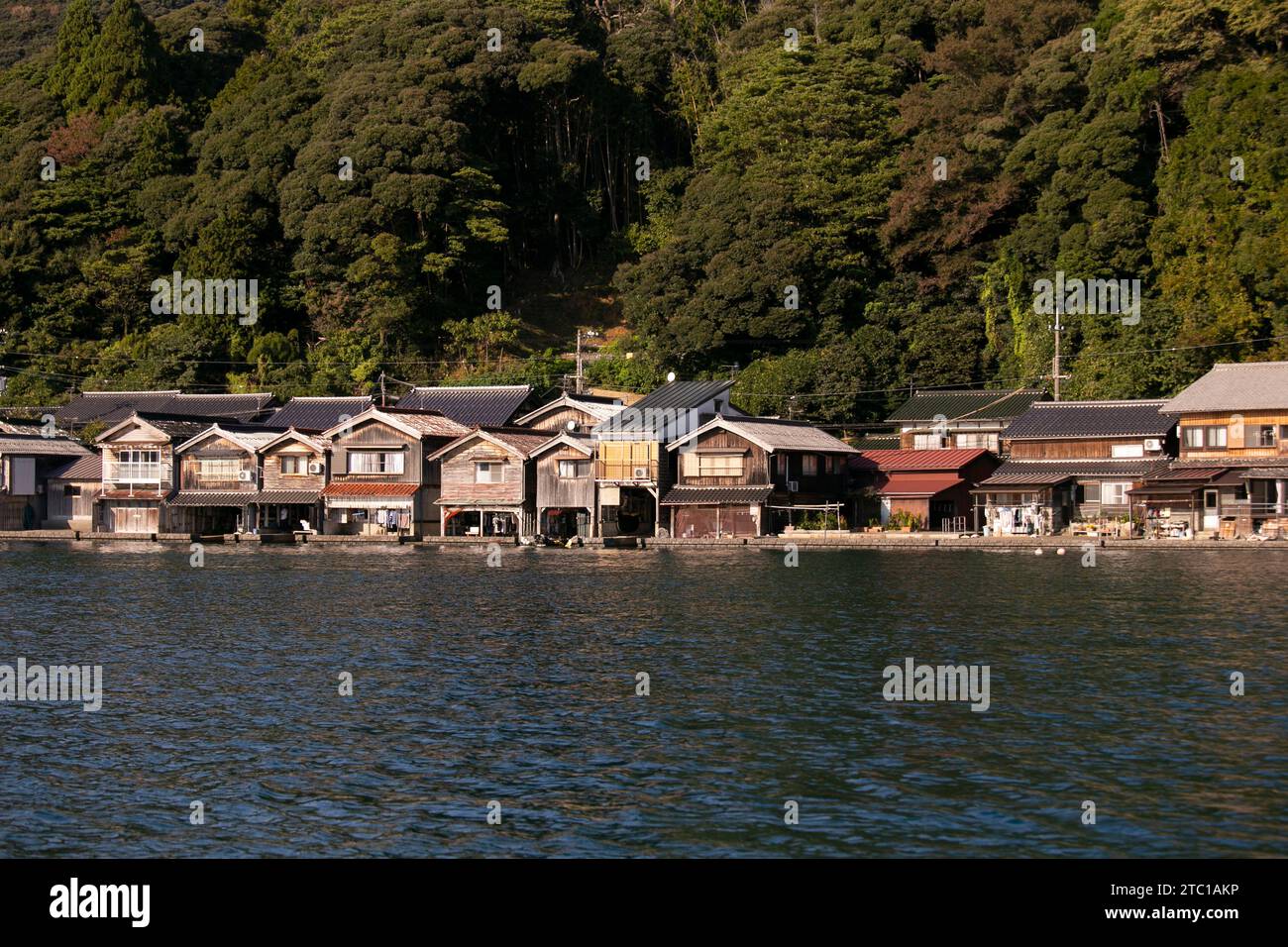 Funaya Beautiful fishing village of Ine in the north of Kyoto. Funaya or boat ...
