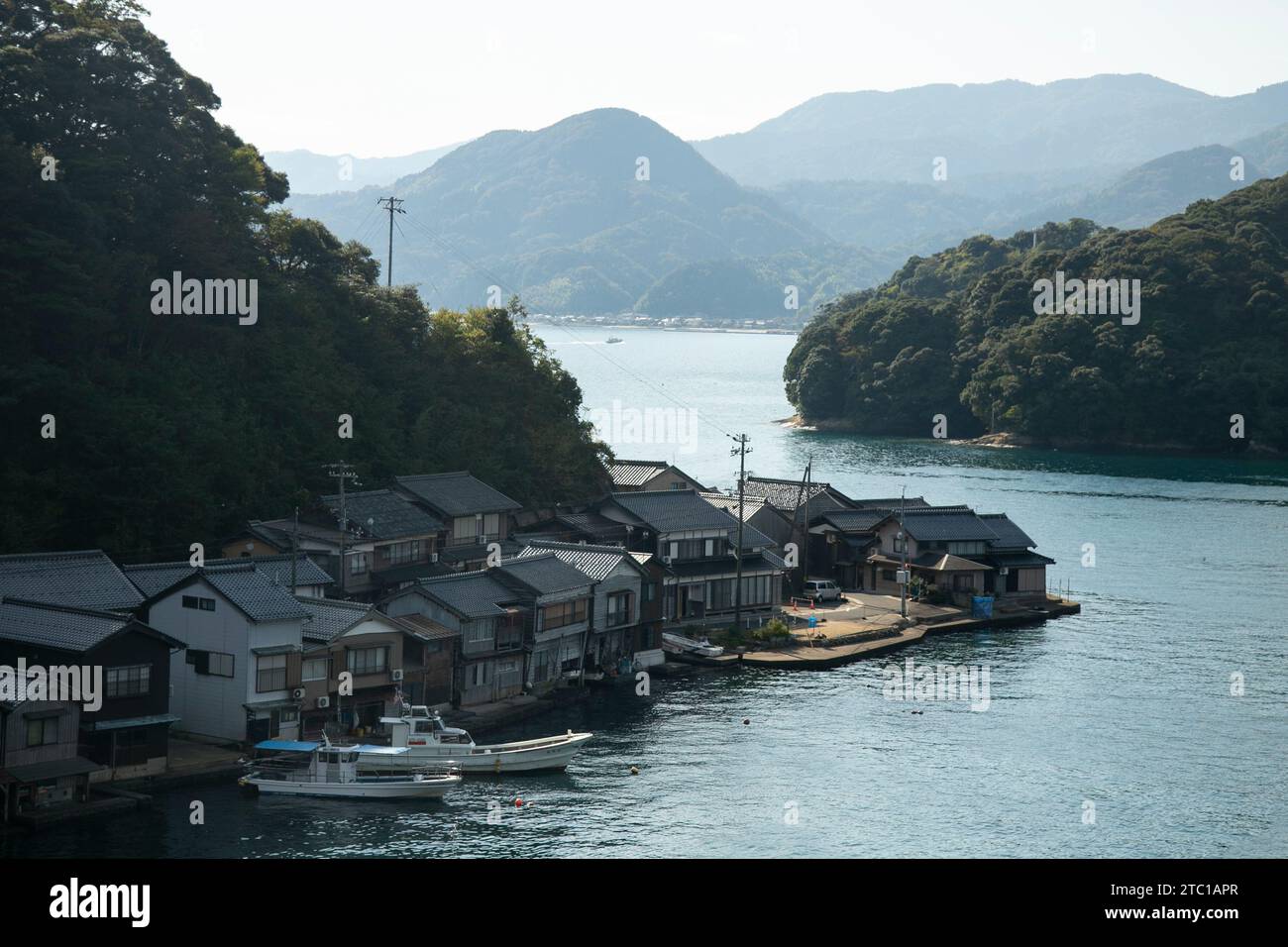 Funaya Beautiful fishing village of Ine in the north of Kyoto. Funaya or boat ...