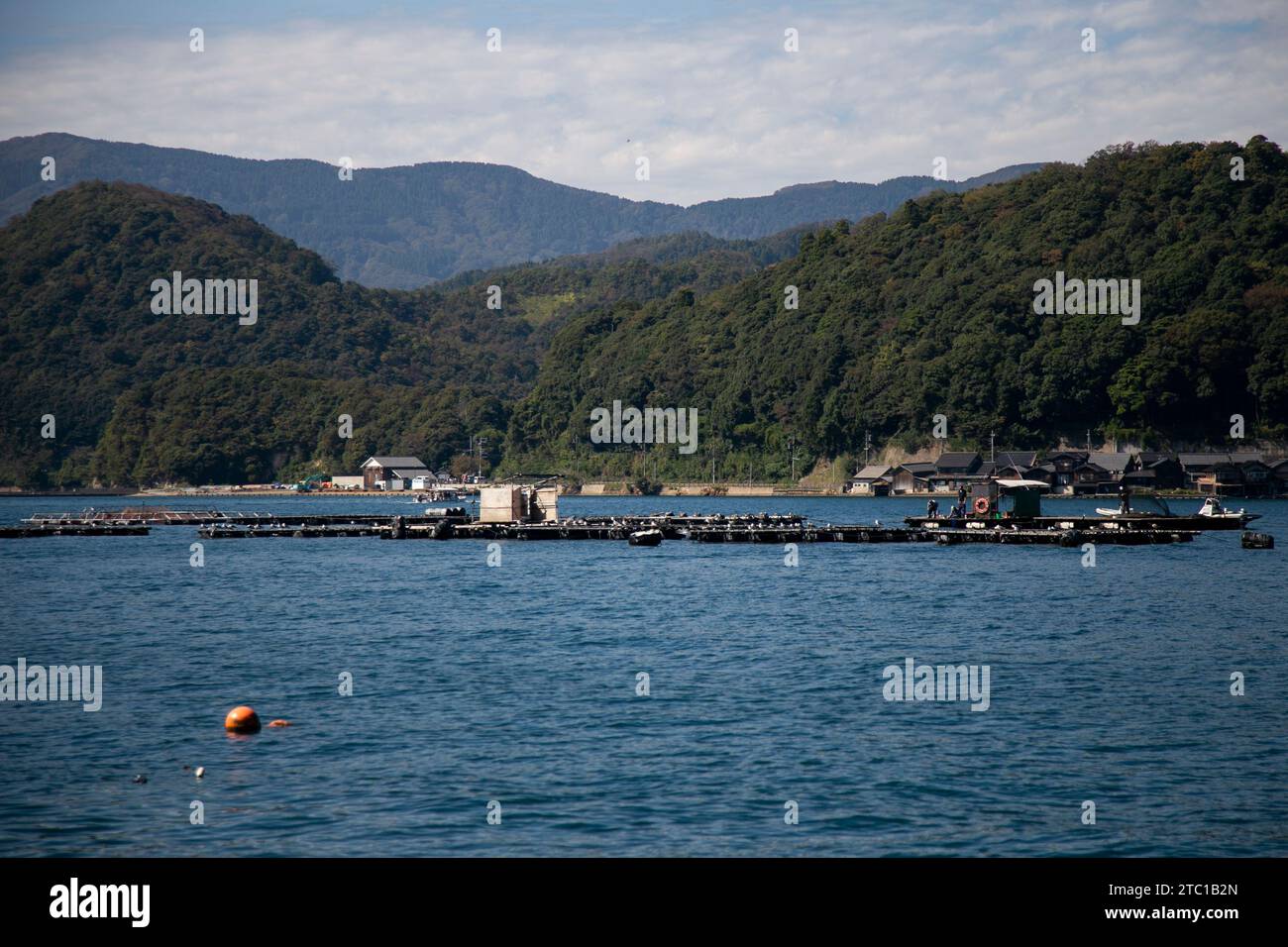 Fish farms located in Ine bay in the beautiful fishing village of Ine