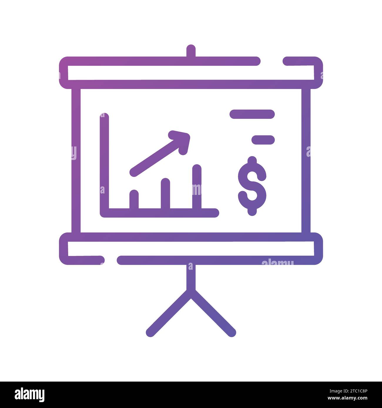 A well crafted icon of presentation board in editable style, business analysis vector. Stock Vector