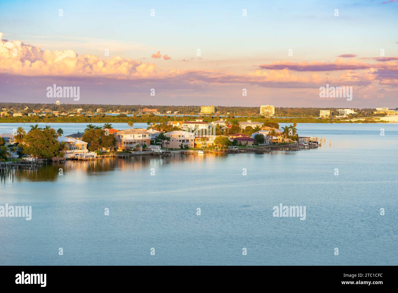 beautiful evening seaside scenery at Clearwater Beach, Tampa Florida, US Stock Photo