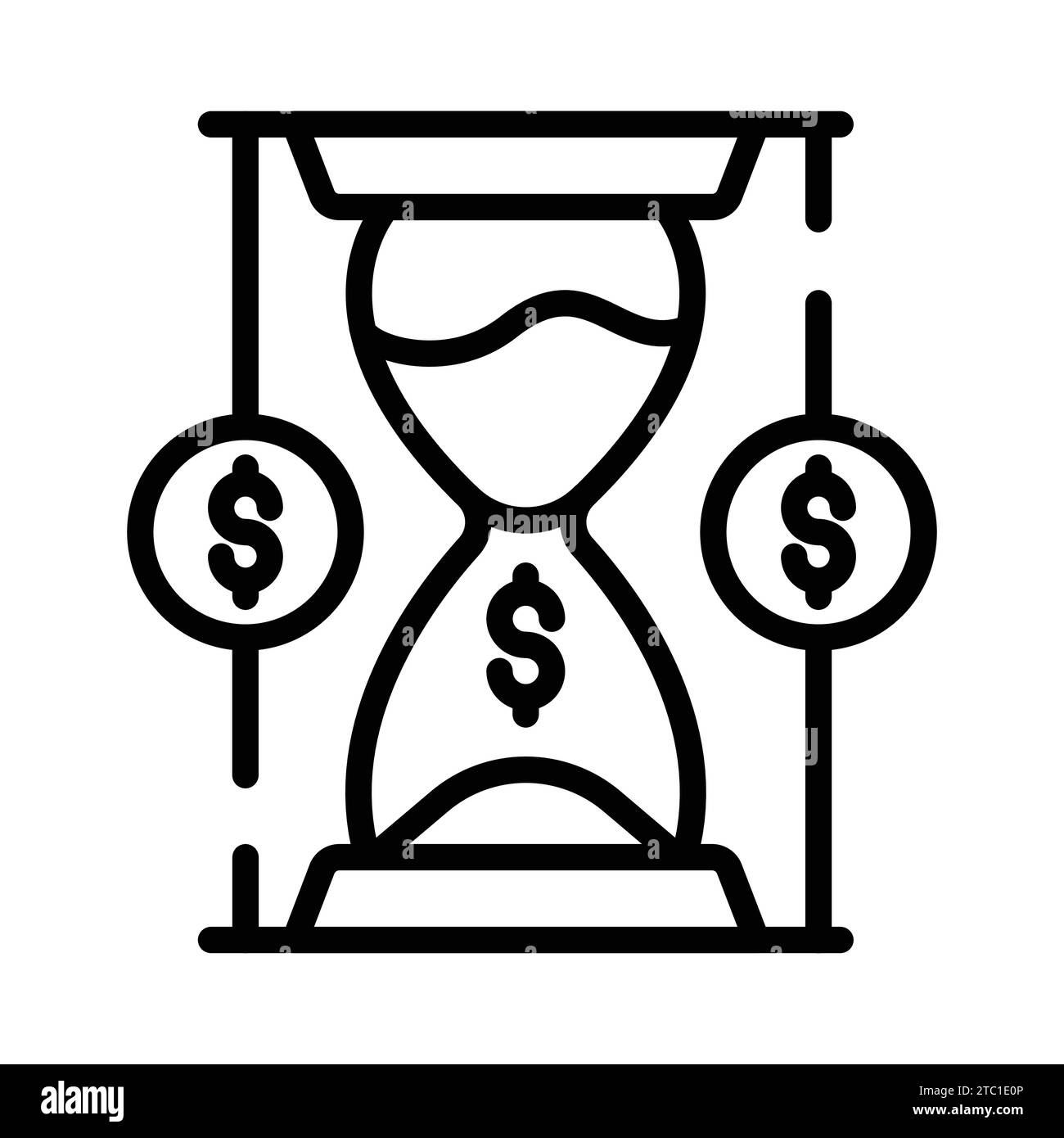 Time money concept dollars hourglass Stock Vector Images - Alamy