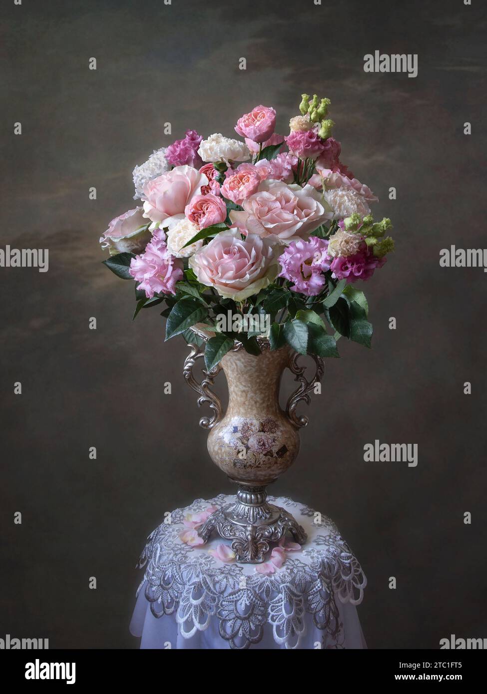 Still life with bouquet of garden flowers Stock Photo - Alamy