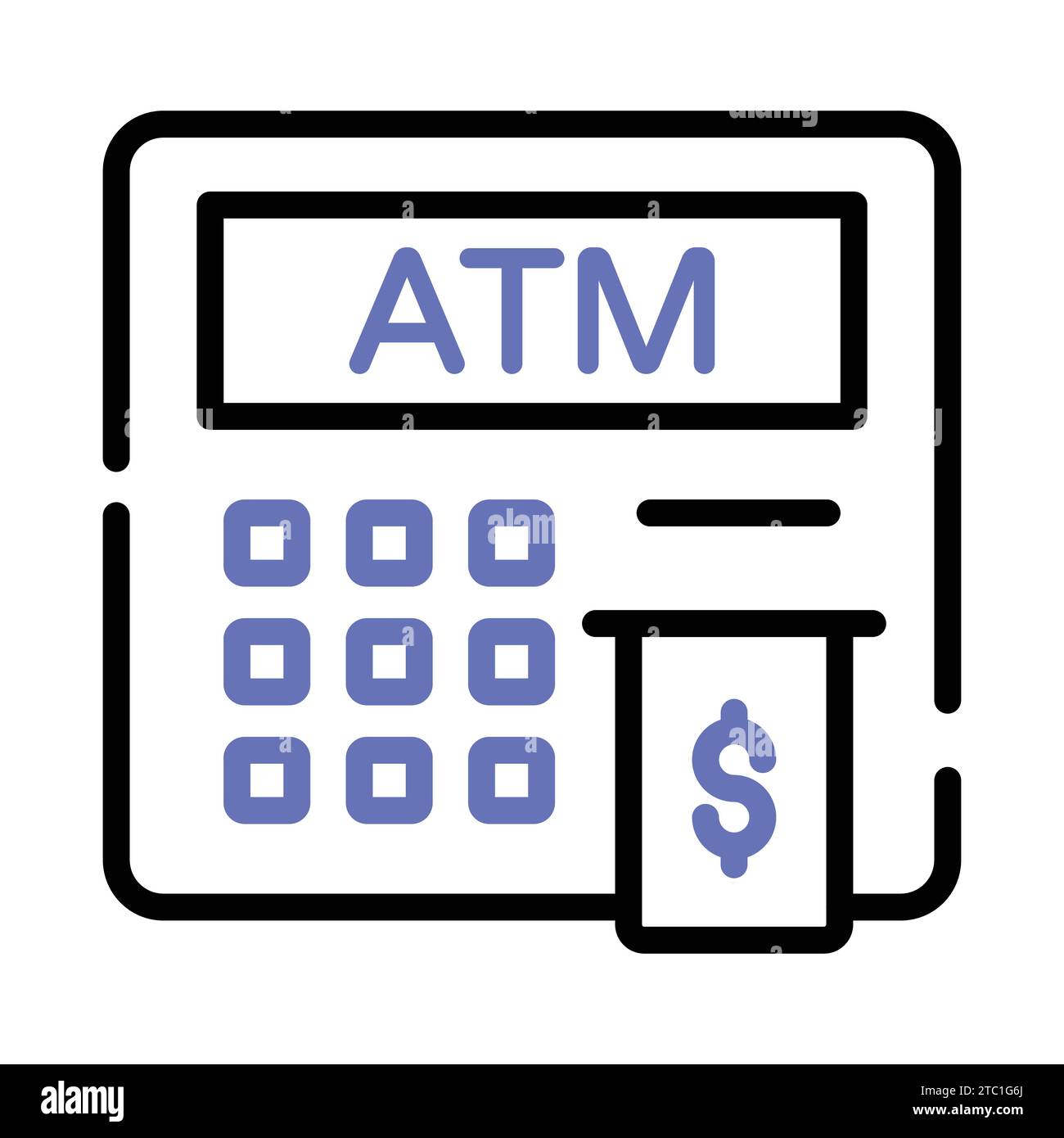 An icon design of instant banking, flat vector of cash dispenser, atm machine. Stock Vector